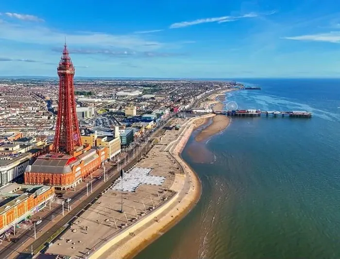 Framed Print : Aerial Image of Blackpool Tower along the Fylde Coast Framed Print : Aerial Image of Blackpool Tower along the Fylde Coast