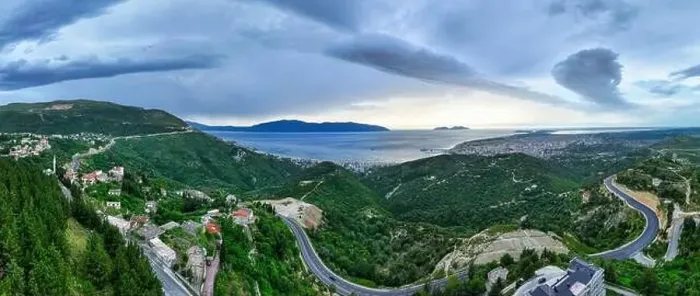 Framed Print : Aerial image of Kanine in Vlore, southern Albania Framed Print : Aerial image of Kanine in Vlore, southern Albania
