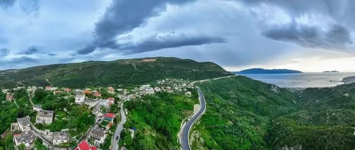 Framed Print : Aerial image of Kanine in Vlore, southern Albania Framed Print : Aerial image of Kanine in Vlore, southern Albania