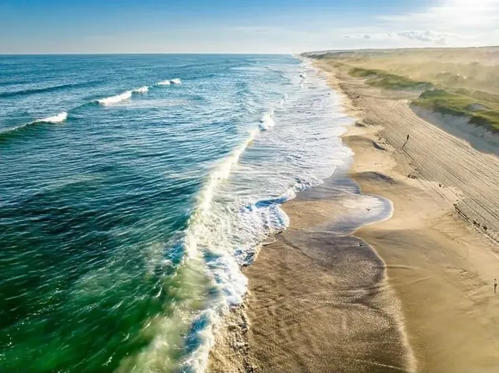 Framed Print : aerial image of the surf and beach in montauk Framed Print : aerial image of the surf and beach in montauk