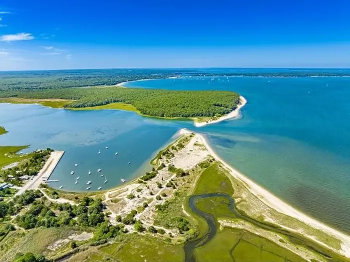 Framed Print : Aerial images of Northwest harbor county park