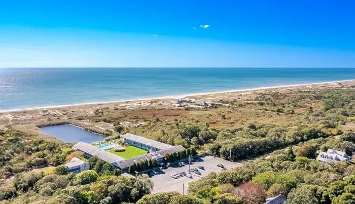 Framed Print : An aerial landscape of Amagansett Beach and Ocean Dunes Apartments Framed Print : An aerial landscape of Amagansett Beach and Ocean Dunes Apartments
