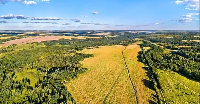 Framed Print : Aerial landscape of the Central Russian Upland. Ozerovka village, Kursk region Framed Print : Aerial landscape of the Central Russian Upland. Ozerovka village, Kursk region