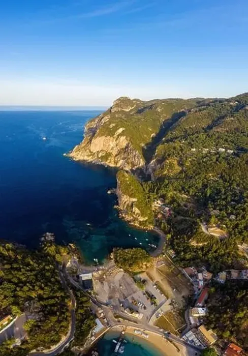 Framed Print : Aerial landscape of Corfu island in Greece. Greek nature from a drone. A view on a beach in Paleokastritsa Framed Print : Aerial landscape of Corfu island in Greece. Greek nature from a drone. A view on a beach in Paleokastritsa