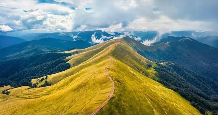 Framed Print : Aerial landscape photography. Dramatic morning view from flying drone of Svydovets mountain range with old country road Framed Print : Aerial landscape photography. Dramatic morning view from flying drone of Svydovets mountain range with old country road