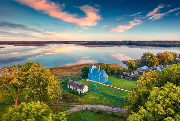 Framed Print : Aerial landscape photography. Captivating summer view from flying drone of Svyato-Symeonivsʹka church Framed Print : Aerial landscape photography. Captivating summer view from flying drone of Svyato-Symeonivsʹka church