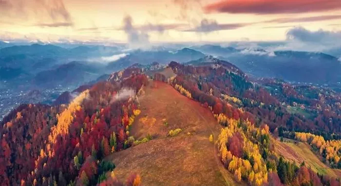 Framed Print : Aerial landscape photography. Dramatic autumn view from flying drone of mountain ridge Framed Print : Aerial landscape photography. Dramatic autumn view from flying drone of mountain ridge