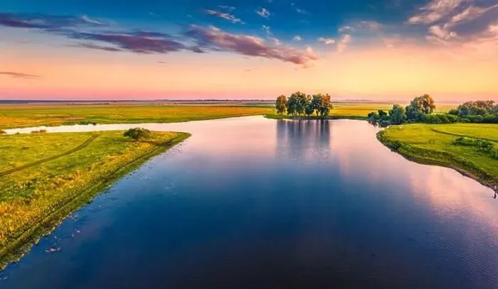 Framed Print : Aerial landscape photography. Fantastic summer sunrise on small lake Framed Print : Aerial landscape photography. Fantastic summer sunrise on small lake