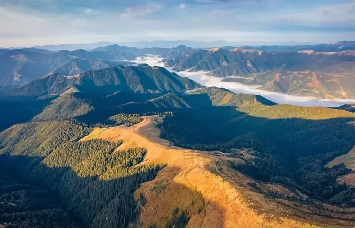 Framed Print : Aerial landscape photography. Stunning summer view from flying drone of Sheshul mountain range Framed Print : Aerial landscape photography. Stunning summer view from flying drone of Sheshul mountain range