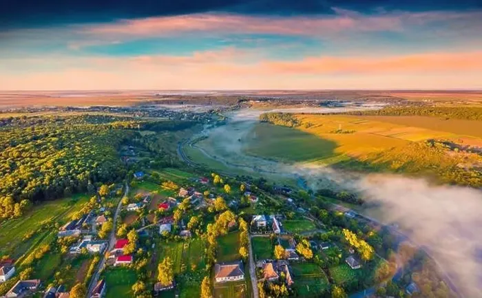 Framed Print : Aerial landscape photography. Stunning summer view from flying drone of Ukrainian countryside with foggy river Framed Print : Aerial landscape photography. Stunning summer view from flying drone of Ukrainian countryside with foggy river