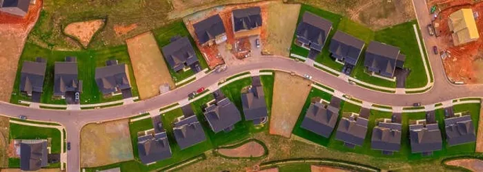 Framed Print : Aerial landscape of typical American new construction neighborhood in Maryland for the upper middle class Framed Print : Aerial landscape of typical American new construction neighborhood in Maryland for the upper middle class