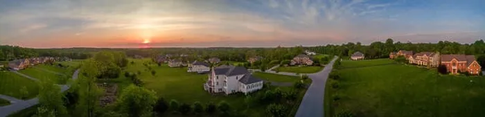 Framed Print : Aerial landscape of typical American new construction neighborhood in Maryland for the upper middle class Framed Print : Aerial landscape of typical American new construction neighborhood in Maryland for the upper middle class