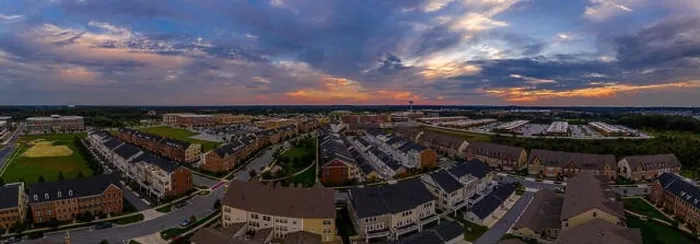 Framed Print : Aerial landscape of typical American new construction neighborhood in Maryland for the upper middle class Framed Print : Aerial landscape of typical American new construction neighborhood in Maryland for the upper middle class
