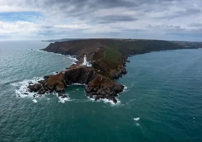 Framed Print : aerial landscape view of the Start Point Lighthouse and headland in South Devon on the English Channel Framed Print : aerial landscape view of the Start Point Lighthouse and headland in South Devon on the English Channel