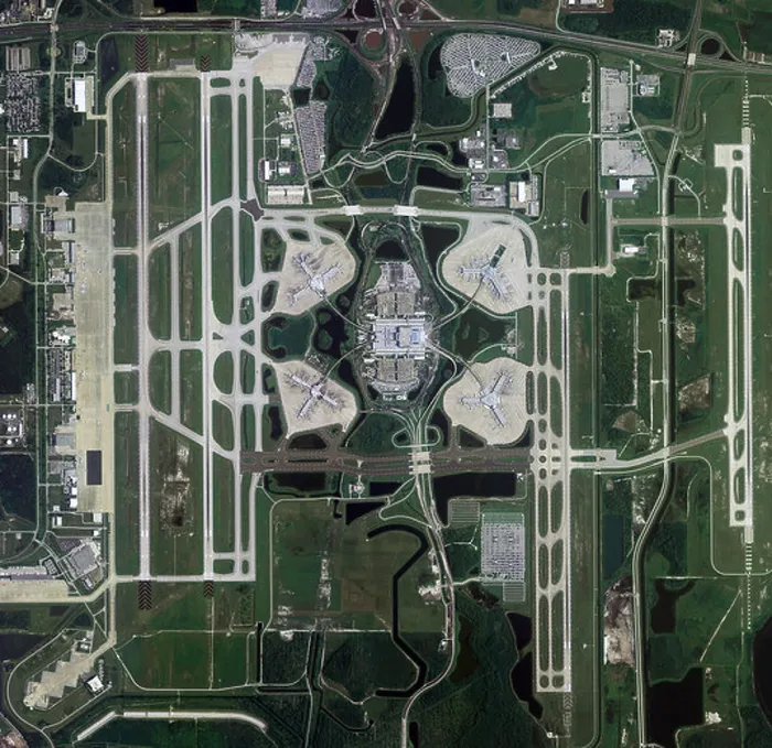 Framed Print : aerial map view above Greater Orlando Aviation Authority Orlando International Airport Florida Framed Print : aerial map view above Greater Orlando Aviation Authority Orlando International Airport Florida