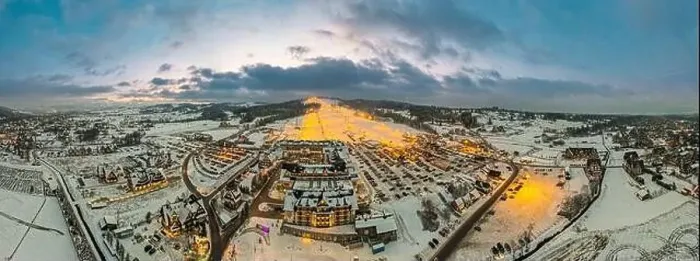 Framed Print : Aerial Panorama of Bania and Kotelnica Ski Resort and Slope in Poland Framed Print : Aerial Panorama of Bania and Kotelnica Ski Resort and Slope in Poland