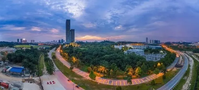 Framed Print : Aerial panorama cityscape of Cyberjaya, Malaysia. Drone shot.Lim Kok Wing University. Oil palm forest Framed Print : Aerial panorama cityscape of Cyberjaya, Malaysia. Drone shot.Lim Kok Wing University. Oil palm forest