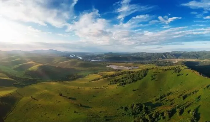 Framed Print : Aerial Panorama drone shot of beauty dawn on the peak, in the mountains in Altay, summertime Framed Print : Aerial Panorama drone shot of beauty dawn on the peak, in the mountains in Altay, summertime