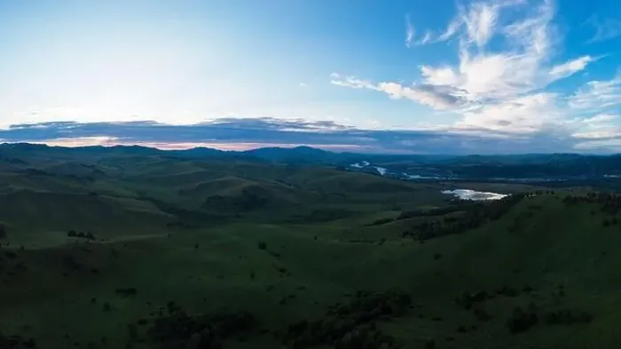 Framed Print : Aerial Panorama drone shot of beauty dawn on the peak, in the mountains in Altay, summertime Framed Print : Aerial Panorama drone shot of beauty dawn on the peak, in the mountains in Altay, summertime