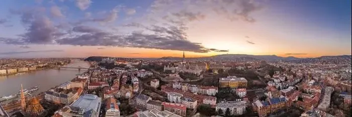 Framed Print : Aerial panorama drone shot of Fisherman's Bastion on Buda Hill in Budapest sunset time Framed Print : Aerial panorama drone shot of Fisherman's Bastion on Buda Hill in Budapest sunset time
