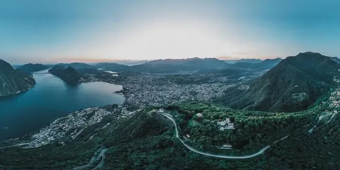 Framed Print : Aerial panorama drone view of lugano lake, monte bre, salvatore and Lugano city in switzerland Framed Print : Aerial panorama drone view of lugano lake, monte bre, salvatore and Lugano city in switzerland