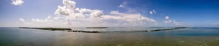 Framed Print : Aerial panorama Florida Keys bridge landscape Framed Print : Aerial panorama Florida Keys bridge landscape