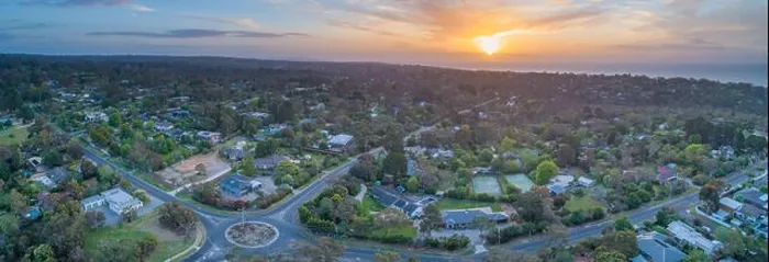 Framed Print : Aerial panorama of Frankston South suburb at sunset. Melbourne, Victoria, Australia Framed Print : Aerial panorama of Frankston South suburb at sunset. Melbourne, Victoria, Australia