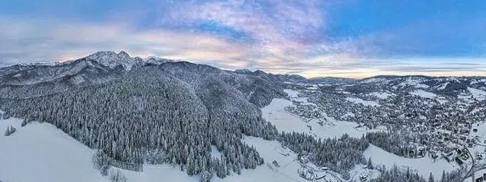 Framed Print : Aerial Panorama of Giewont and Zakopane in Winter Framed Print : Aerial Panorama of Giewont and Zakopane in Winter