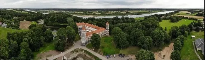 Framed Print : Aerial panorama of historical Panemune castle in Vytenai, Jurbarkas district, Lithuania close to Nemunas river Framed Print : Aerial panorama of historical Panemune castle in Vytenai, Jurbarkas district, Lithuania close to Nemunas river