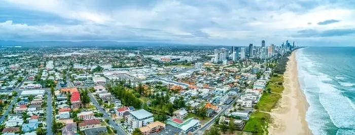 Framed Print : Aerial panorama of houses on the Gold Coast, Australia Framed Print : Aerial panorama of houses on the Gold Coast, Australia