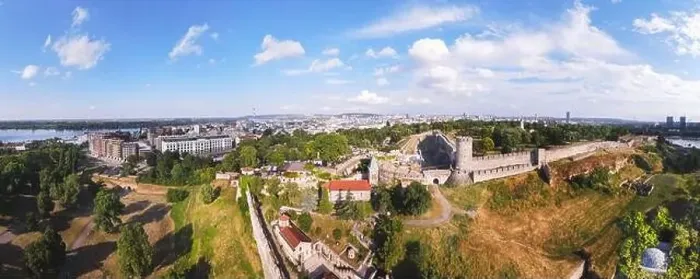 Framed Print : Aerial panorama of Kalemegdan park in summer Framed Print : Aerial panorama of Kalemegdan park in summer