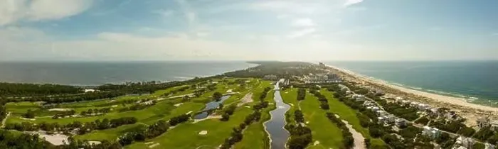 Framed Print : Aerial panorama Kiva Dunes Public Golf Course Gulf Shores Alabama Framed Print : Aerial panorama Kiva Dunes Public Golf Course Gulf Shores Alabama