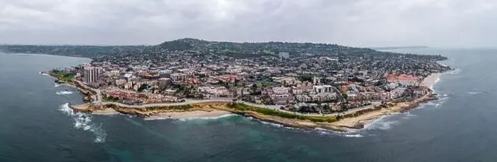 Framed Print : Aerial panorama of La Jolla, California Framed Print : Aerial panorama of La Jolla, California