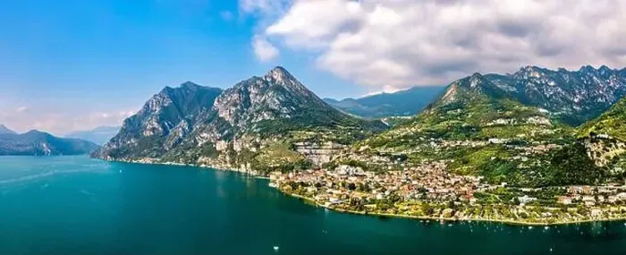 Framed Print : Aerial panorama of Marone town on Lake Iseo in Lombardy, Italy Framed Print : Aerial panorama of Marone town on Lake Iseo in Lombardy, Italy
