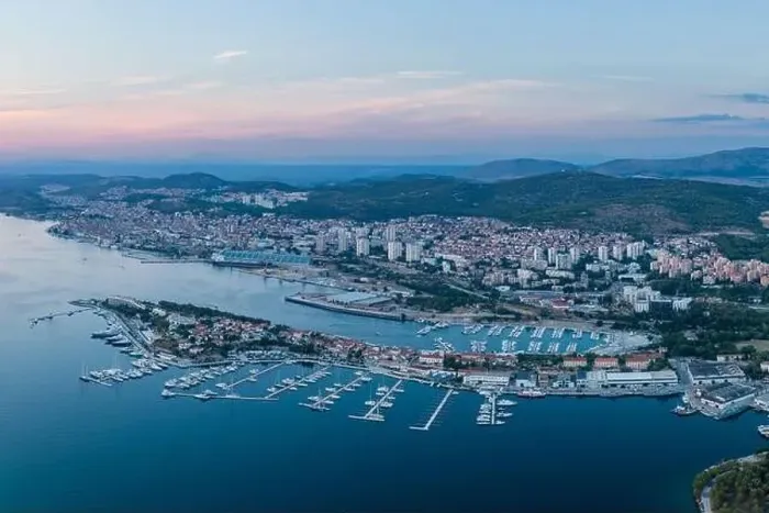 Framed Print : Aerial panorama of Sibenik, Croatia at sunset Framed Print : Aerial panorama of Sibenik, Croatia at sunset