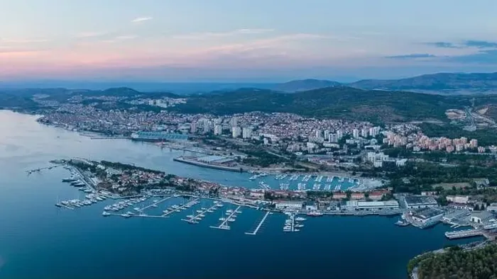 Framed Print : Aerial panorama of Sibenik, Croatia at sunset Framed Print : Aerial panorama of Sibenik, Croatia at sunset