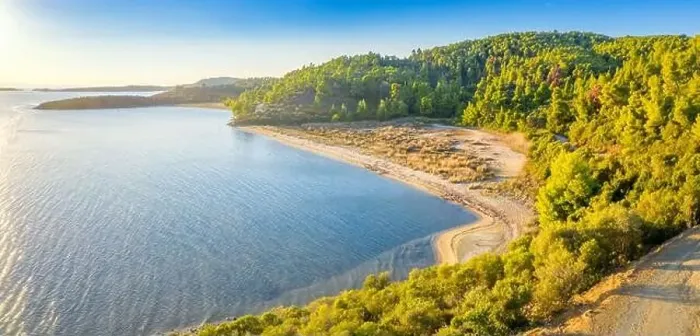 Framed Print : Aerial panorama of summer seascape of Mediterranean sea. Green hills of Peloponnese peninsula, Greece, Europe Framed Print : Aerial panorama of summer seascape of Mediterranean sea. Green hills of Peloponnese peninsula, Greece, Europe