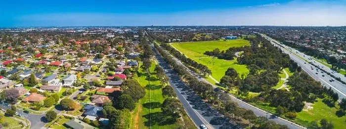 Framed Print : Aerial panorama of typical suburban area in Melbourne, Australia on sunny day Framed Print : Aerial panorama of typical suburban area in Melbourne, Australia on sunny day