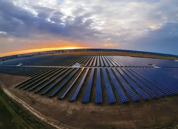 Framed Print : Aerial panorama view of large solar panels at a solar farm at bright summer sunset Framed Print : Aerial panorama view of large solar panels at a solar farm at bright summer sunset