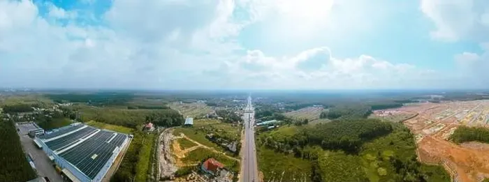 Framed Print : Aerial panorama view of National Route 14 in Binh Phuoc province Framed Print : Aerial panorama view of National Route 14 in Binh Phuoc province