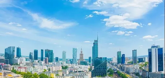 Framed Print : Aerial panorama of Warsaw, Poland over the Vistual river and City center in a distance Framed Print : Aerial panorama of Warsaw, Poland over the Vistual river and City center in a distance