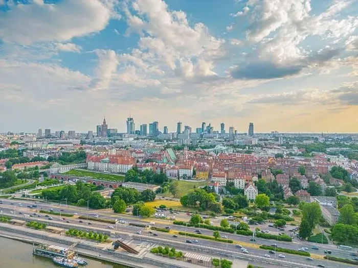 Framed Print : Aerial panorama of Warsaw, Poland over the Vistual river and City center in a distance Old town Framed Print : Aerial panorama of Warsaw, Poland over the Vistual river and City center in a distance Old town