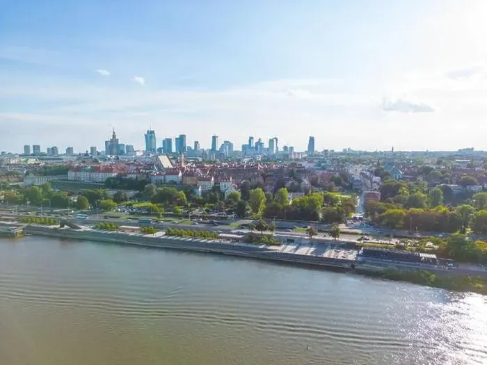 Framed Print : Aerial panorama of Warsaw, Poland over the Vistual river and City center in a distance Old town Framed Print : Aerial panorama of Warsaw, Poland over the Vistual river and City center in a distance Old town