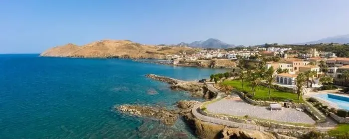 Framed Print : Aerial panoramic coastal view of Panormas, Rethymno, Crete, Greece Framed Print : Aerial panoramic coastal view of Panormas, Rethymno, Crete, Greece