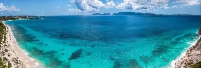 Framed Print : Aerial panoramic of Cove Bay near Cap Juluca with Saint Martin in the distance on the island of Anguilla Framed Print : Aerial panoramic of Cove Bay near Cap Juluca with Saint Martin in the distance on the island of Anguilla