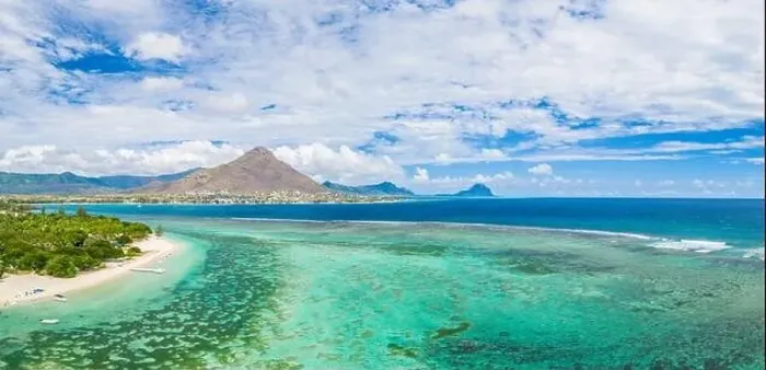 Framed Print : Aerial panoramic by drone of Flic en Flac beach with Tamaris village and Le Morne mountain Framed Print : Aerial panoramic by drone of Flic en Flac beach with Tamaris village and Le Morne mountain