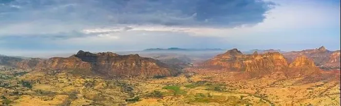 Framed Print : Aerial panoramic by drone of Gheralta Mountains and Dugem, Tigray Region, Ethiopia, Africa Framed Print : Aerial panoramic by drone of Gheralta Mountains and Dugem, Tigray Region, Ethiopia, Africa