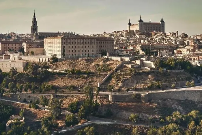 Framed Print : Aerial panoramic drone point of view historical city of Toledo Framed Print : Aerial panoramic drone point of view historical city of Toledo