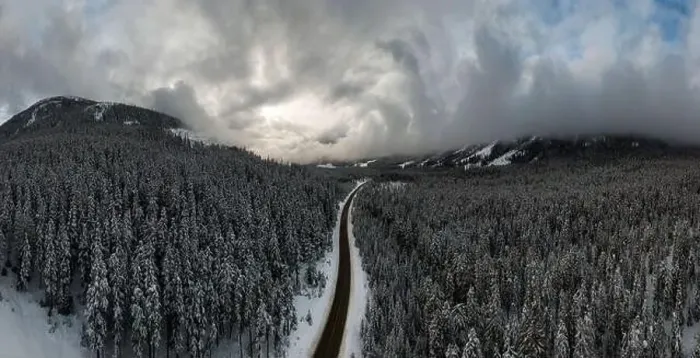 Framed Print : Aerial Panoramic Drone View of a beautiful Snow Covered Valley Framed Print : Aerial Panoramic Drone View of a beautiful Snow Covered Valley