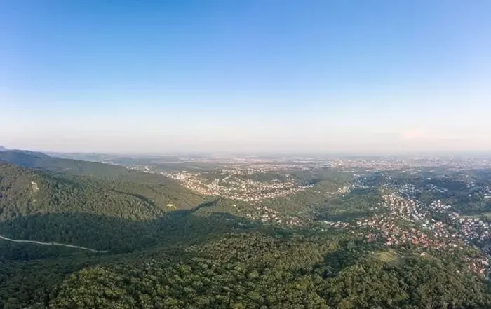 Framed Print : Aerial panoramic drone view of Zagreb upper town near Medvednica mountain Framed Print : Aerial panoramic drone view of Zagreb upper town near Medvednica mountain